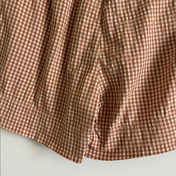 Everlane Light Brown and White Gingham High-Waist Women's Shorts Size 4 - Picture 8 of 9